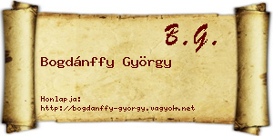 Bogdánffy György névjegykártya