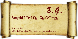 Bogdánffy György névjegykártya