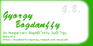 gyorgy bogdanffy business card